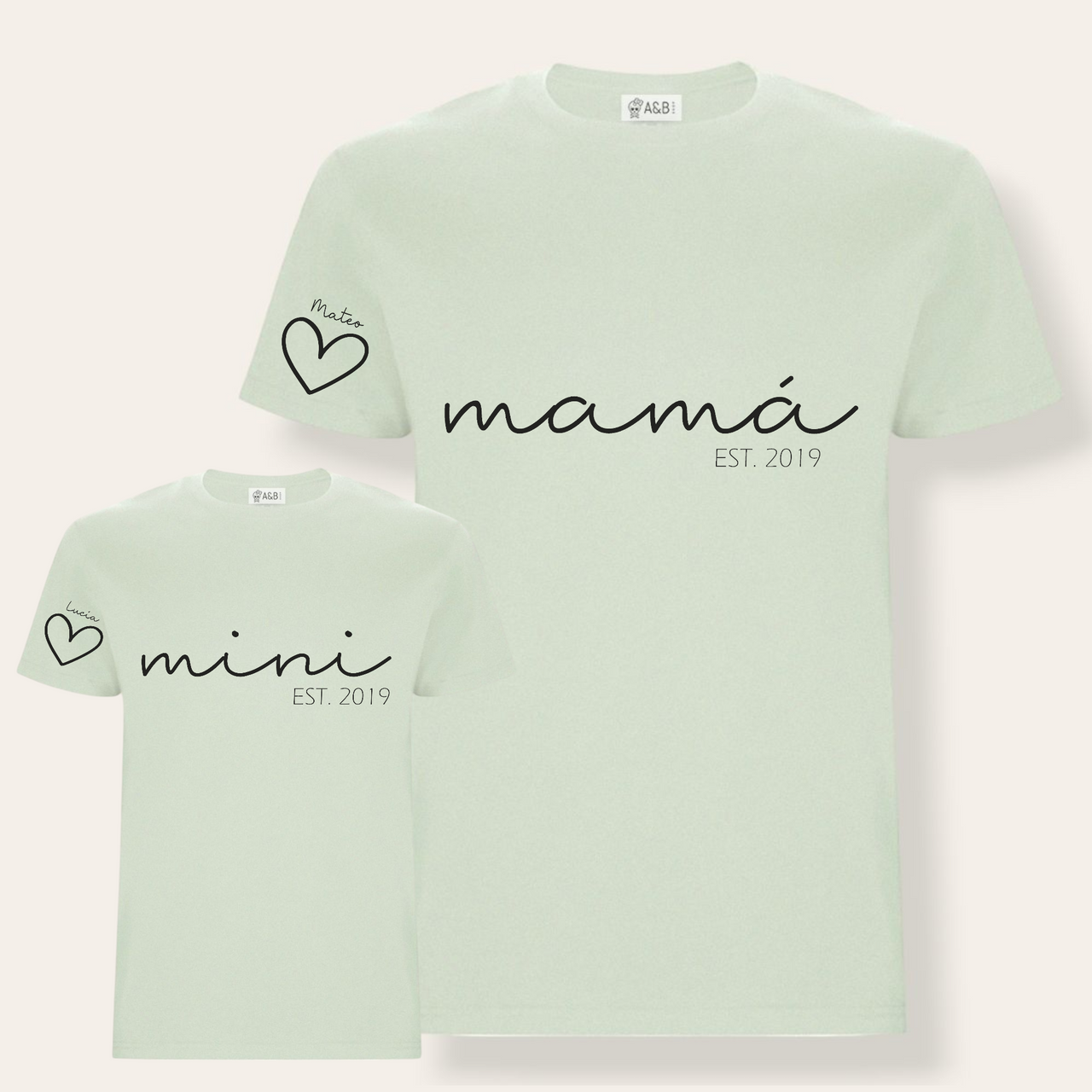 Camiseta Papá-Mamá Mini Cuore