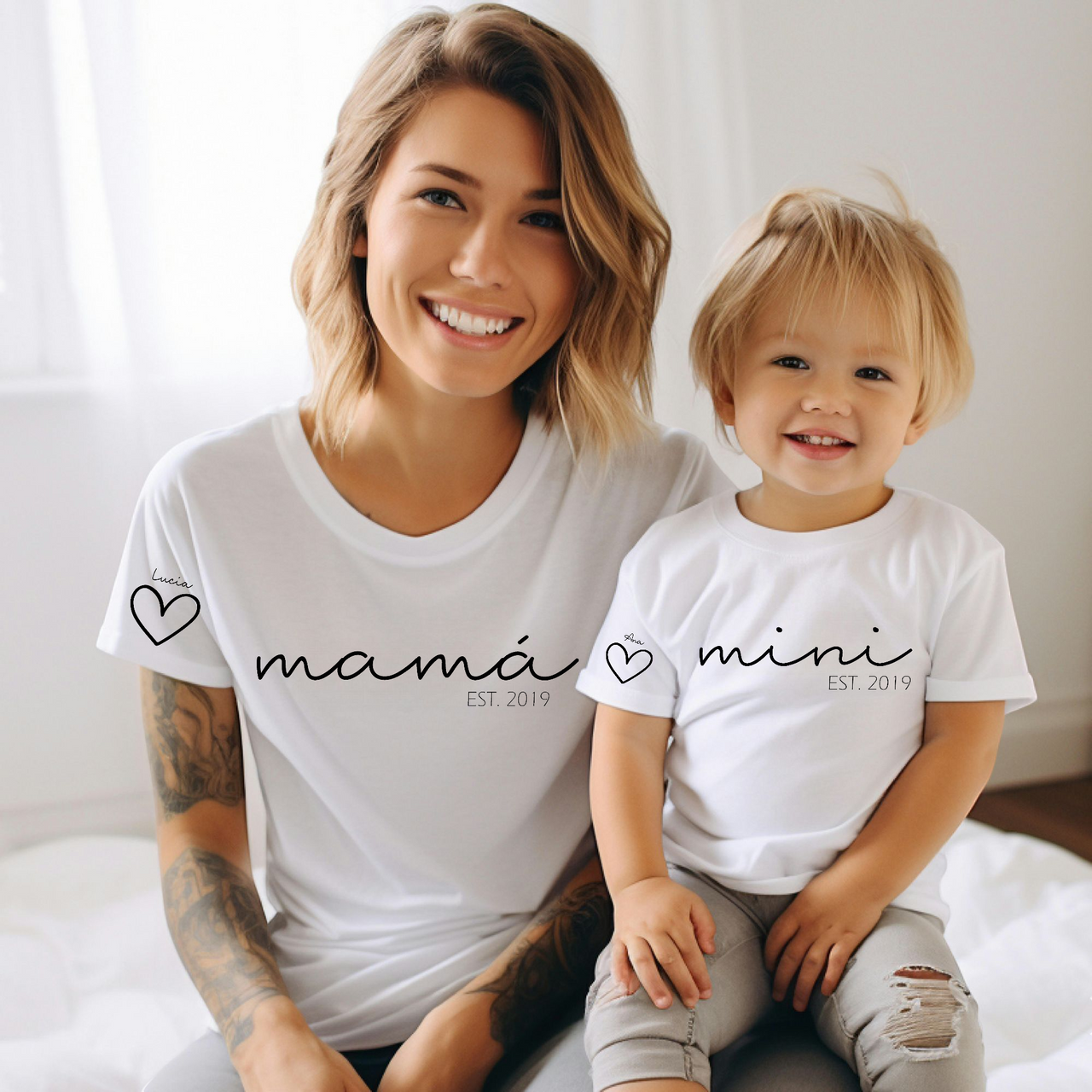 Camiseta Papá-Mamá Mini Cuore