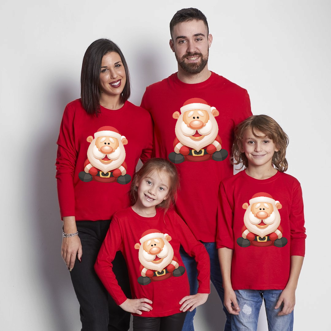 Camiseta Papá Noel happy manga larga