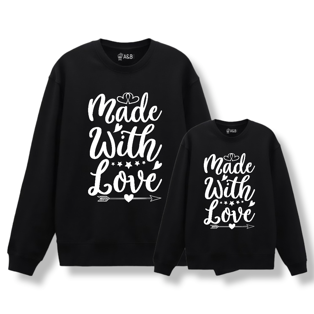 Sudadera Made With Love. Sudaderas para toda la familia