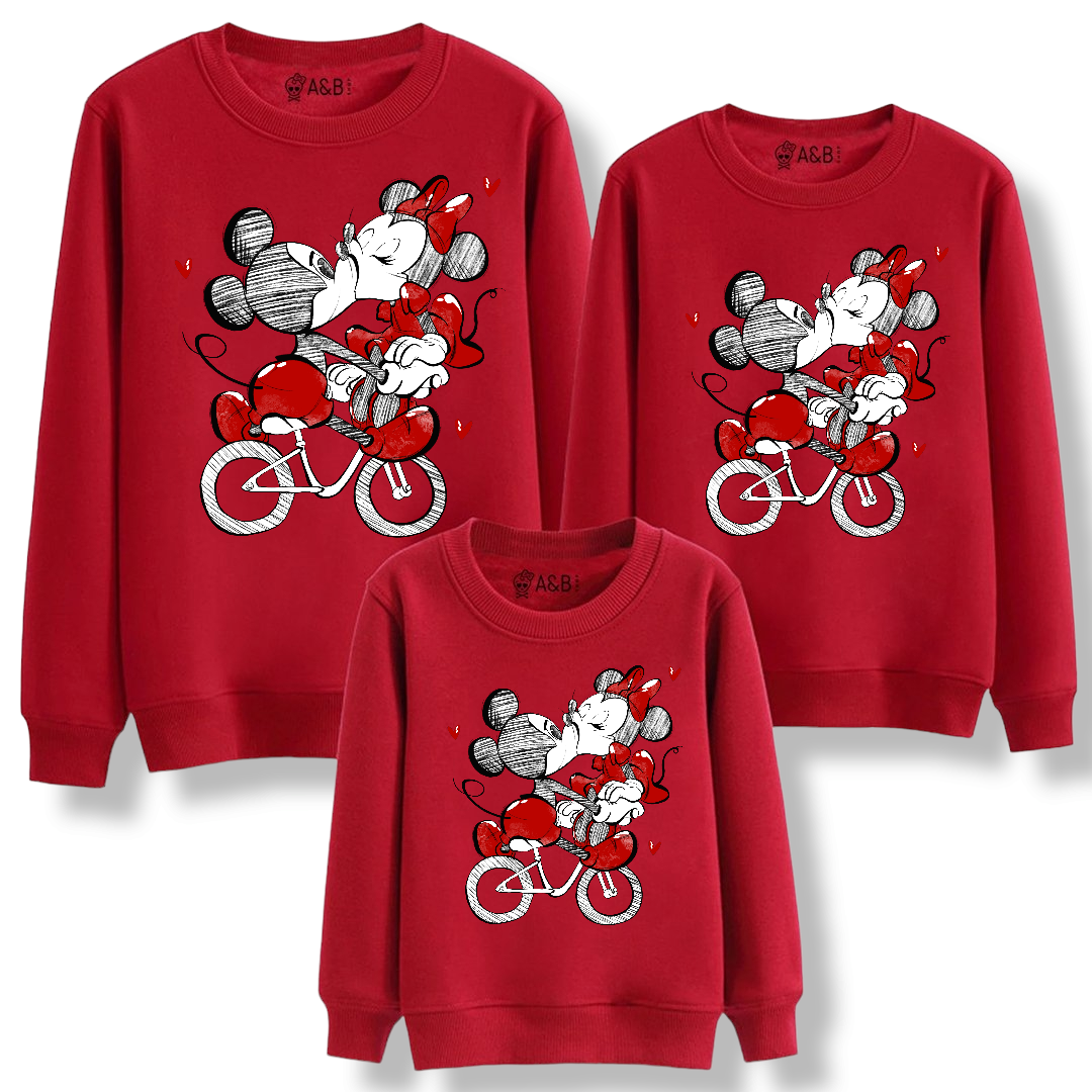 Sudadera Mickey Minnie Bici Love