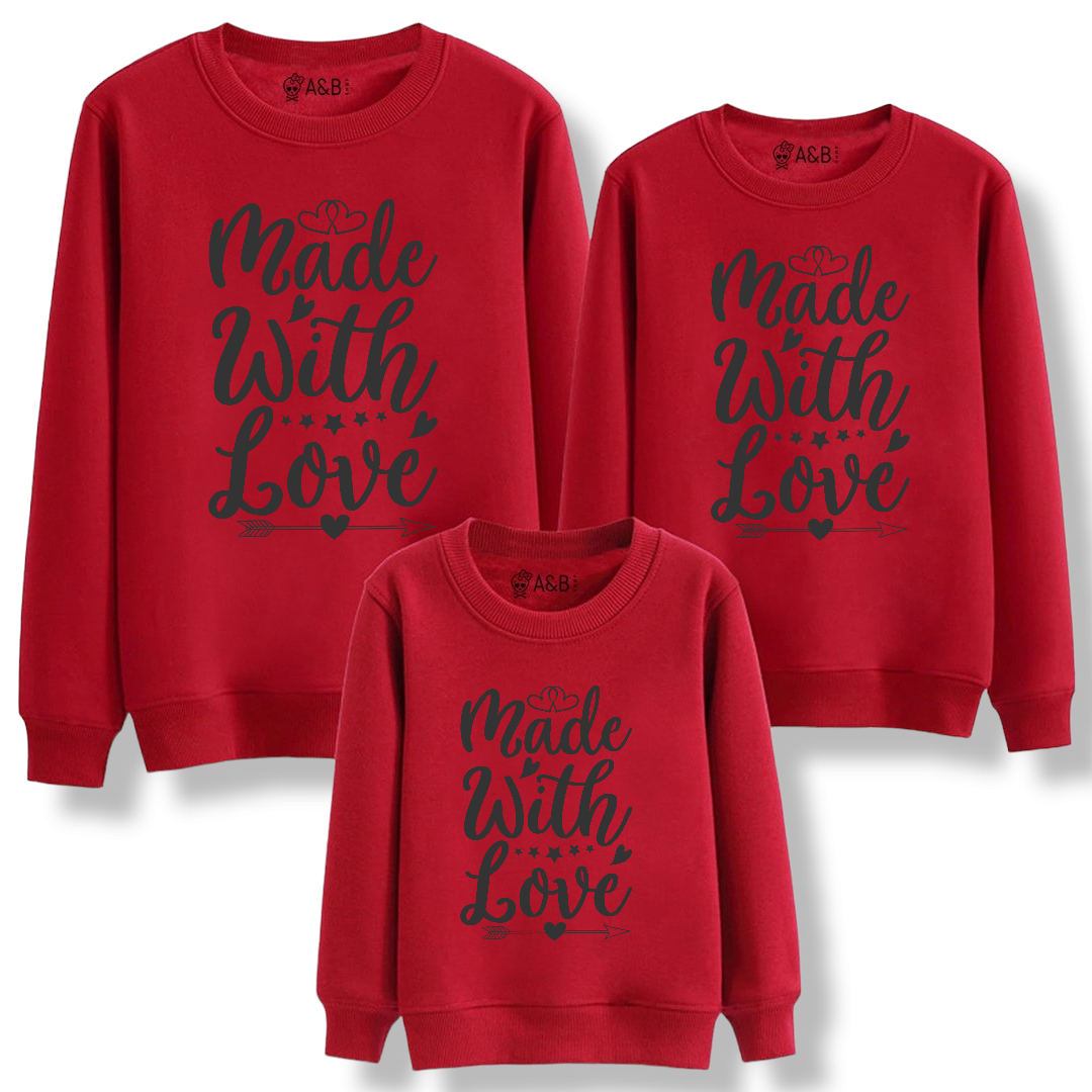 Sudadera Made With Love. Sudaderas para toda la familia