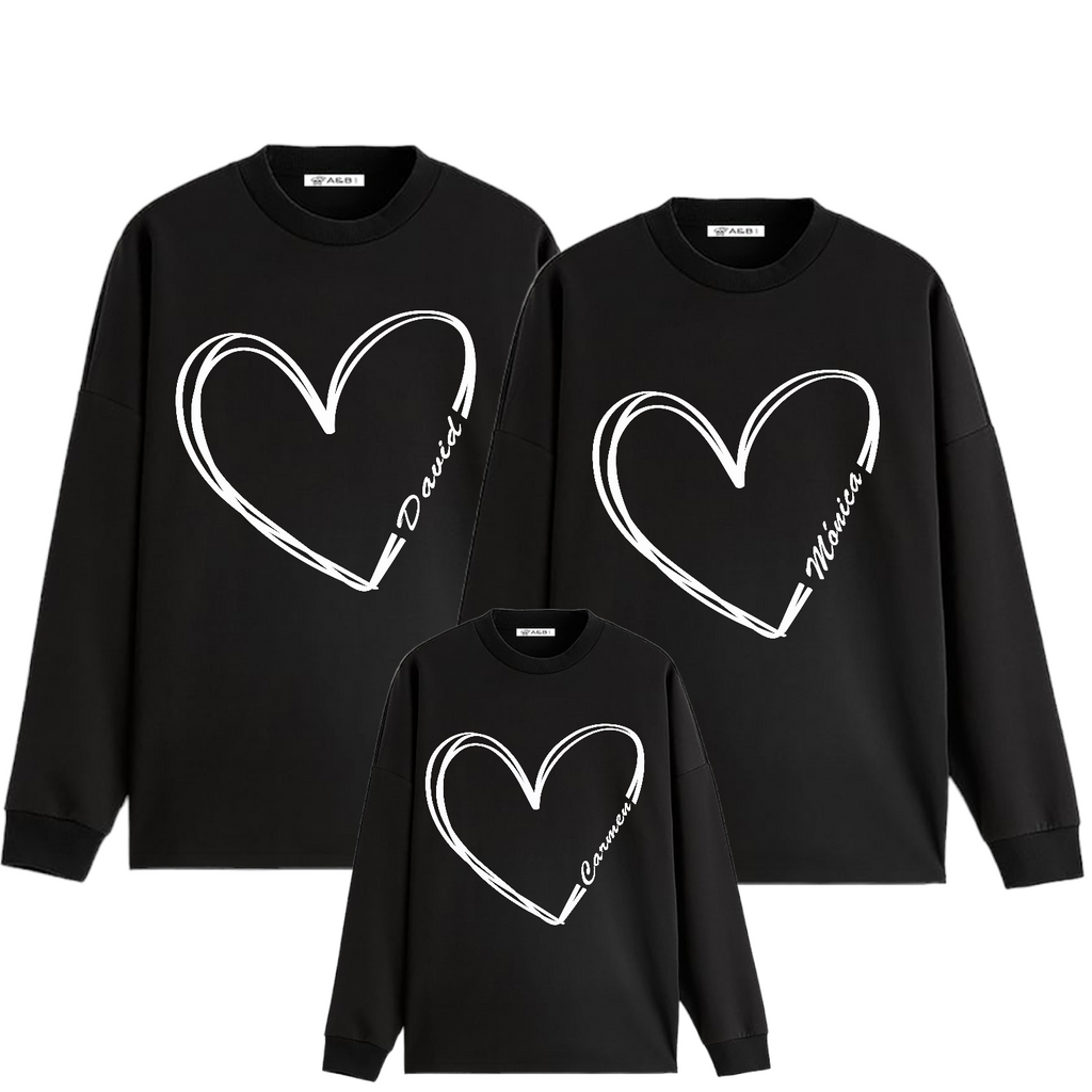 Sudadera Personalizable corazón. Sudaderas personalizables