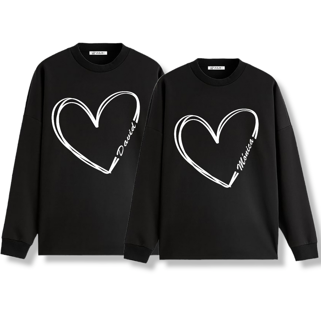 Sudadera Personalizable corazón. Sudaderas personalizables