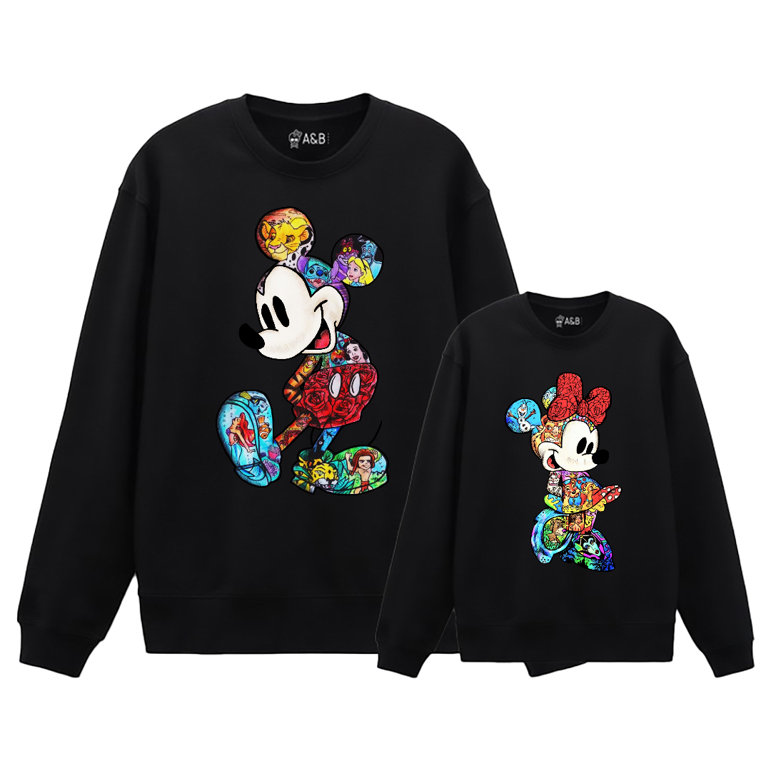 Sudadera Minnie & Mickey drawings