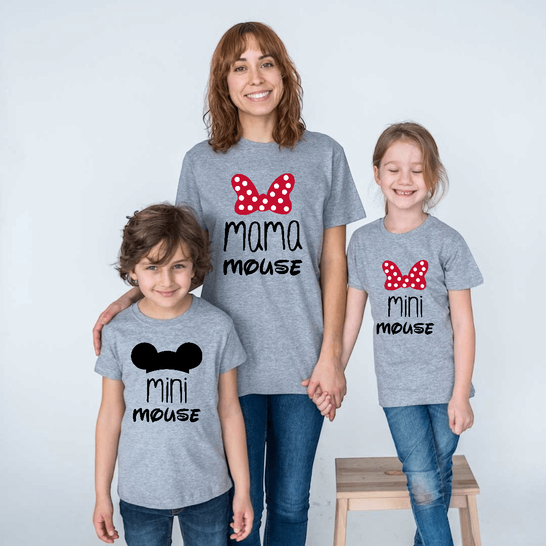 Camiseta Mama-daddy mouse mini mouse