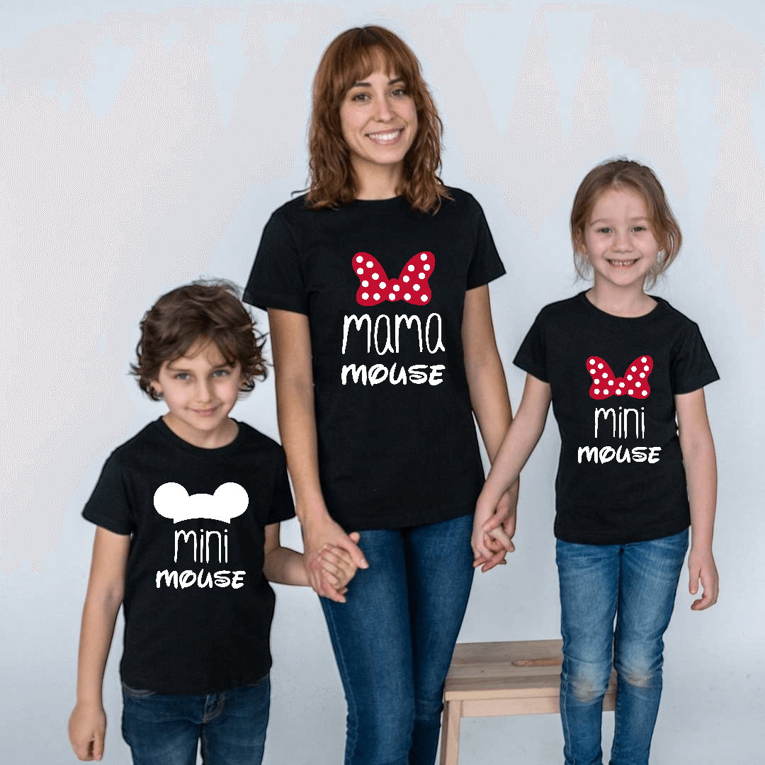 Camiseta Mama-daddy mouse mini mouse