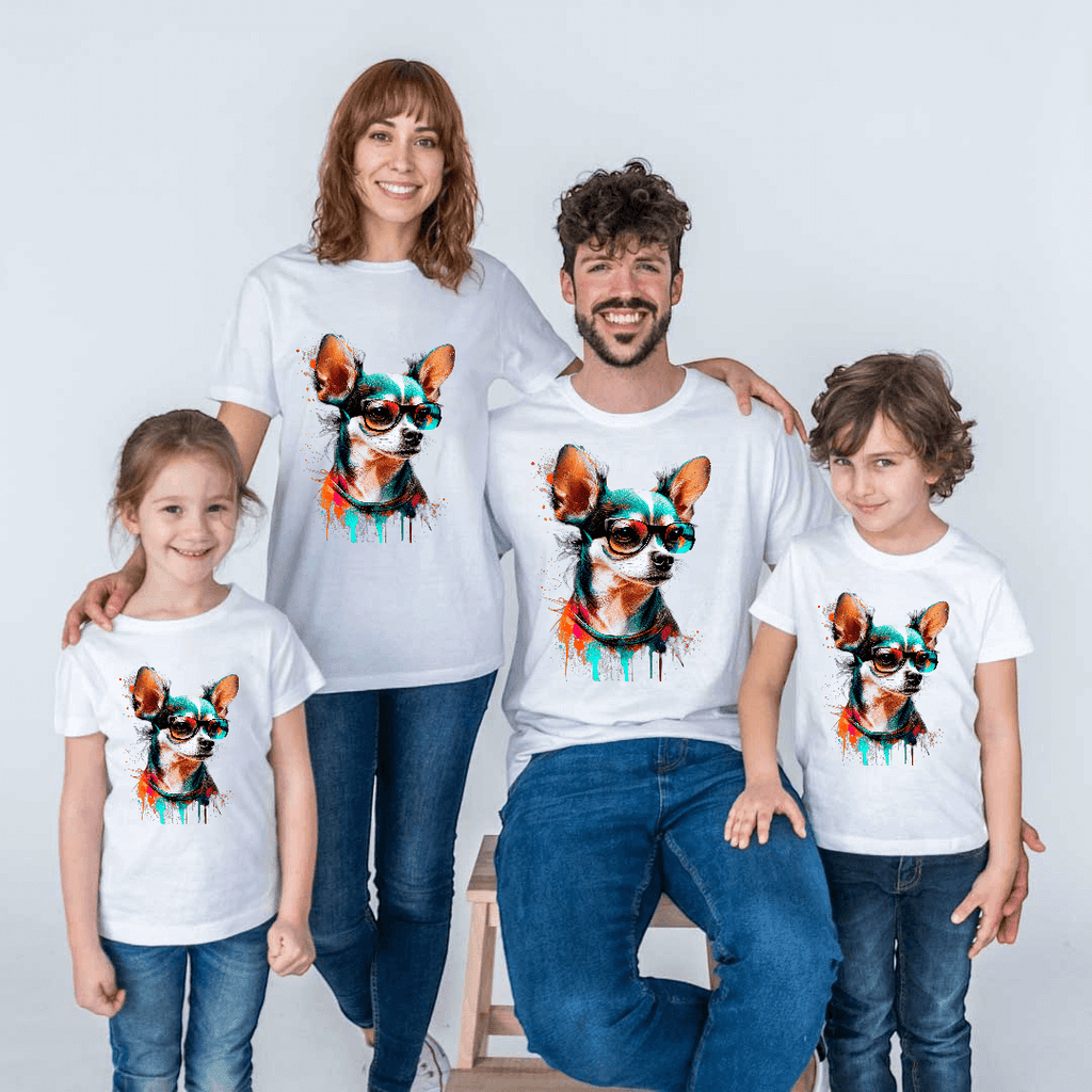 Camiseta Chihuahua colors igual para toda la familia