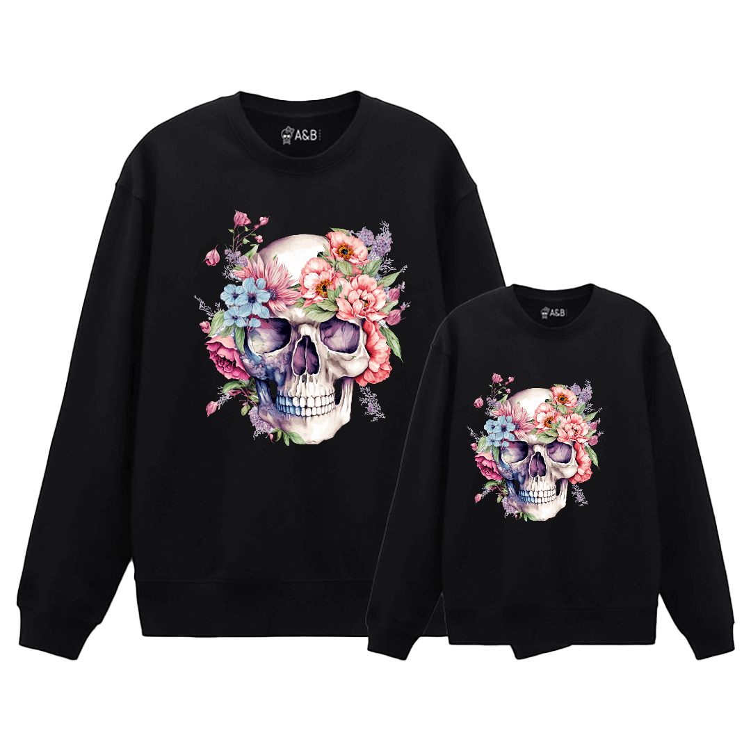 Sudadera Skull Fleurs