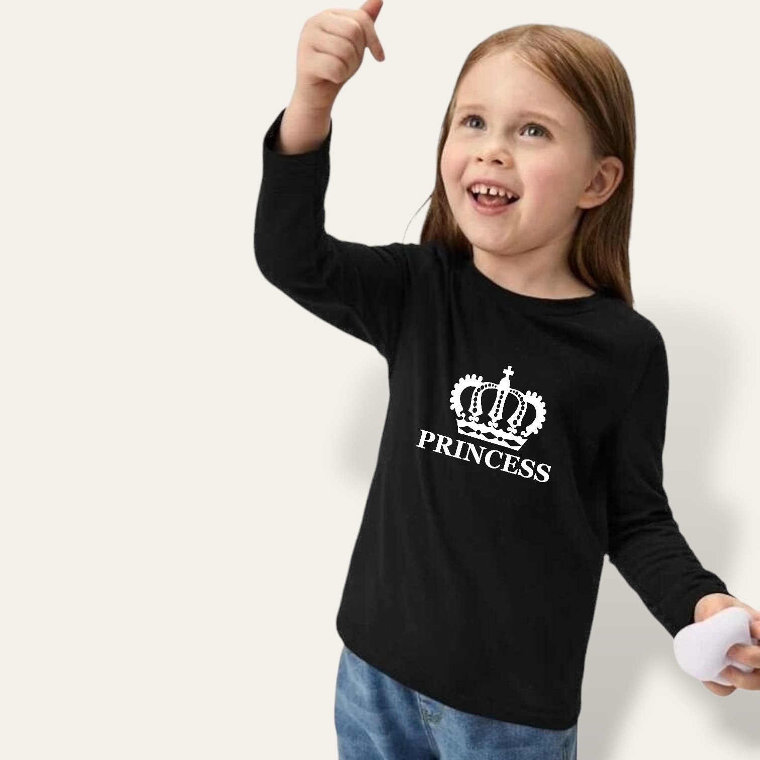 Camiseta Crown King-Queen-Princess-Prince manga larga