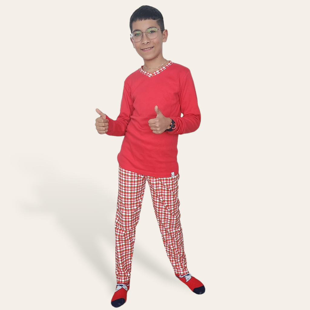 Pijama Básico Rojo manga larga