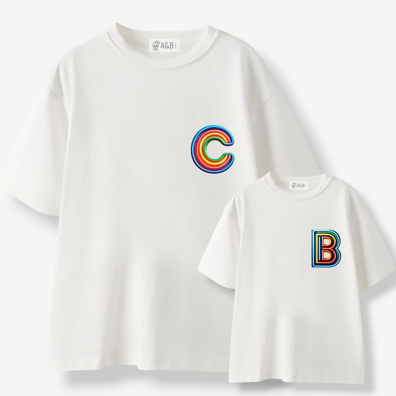 Camiseta Personalizada Inicial Neón