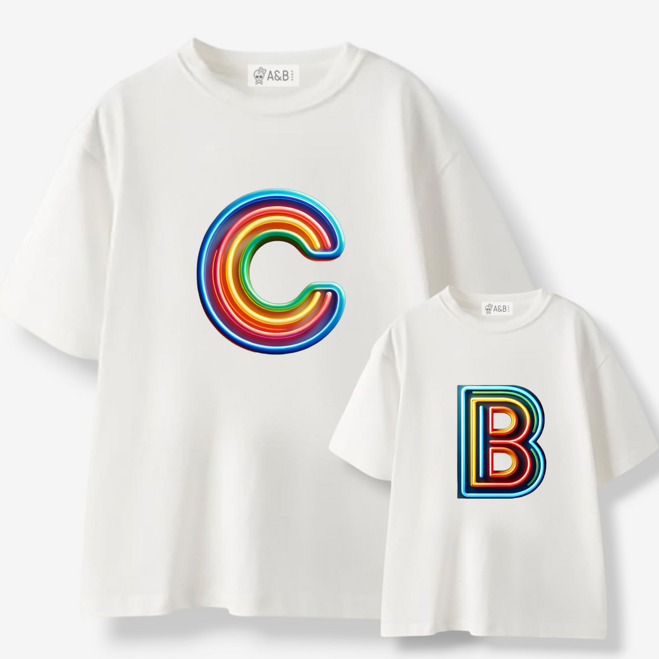 Camiseta Personalizada Inicial Neón