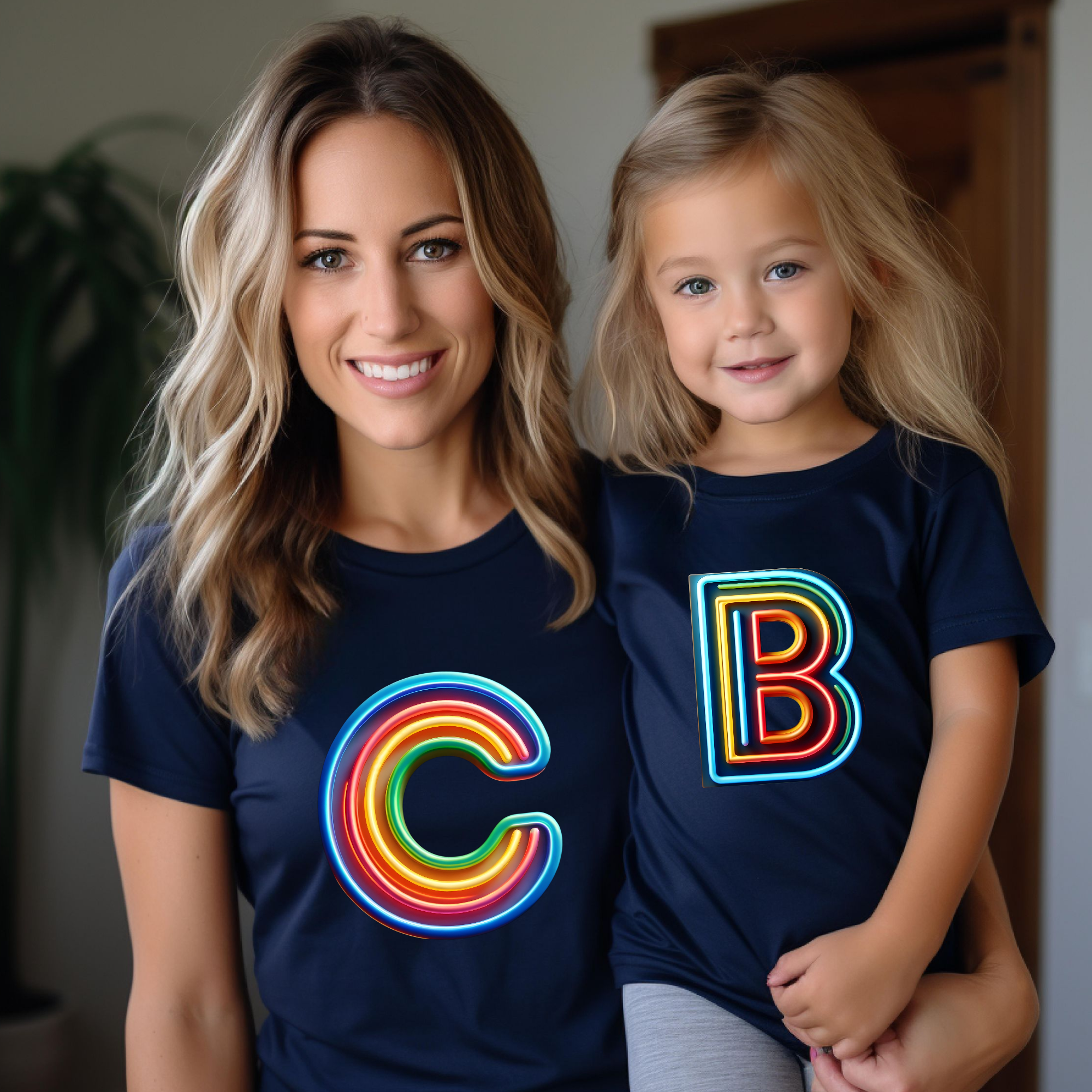 Camiseta Personalizada Inicial Neón