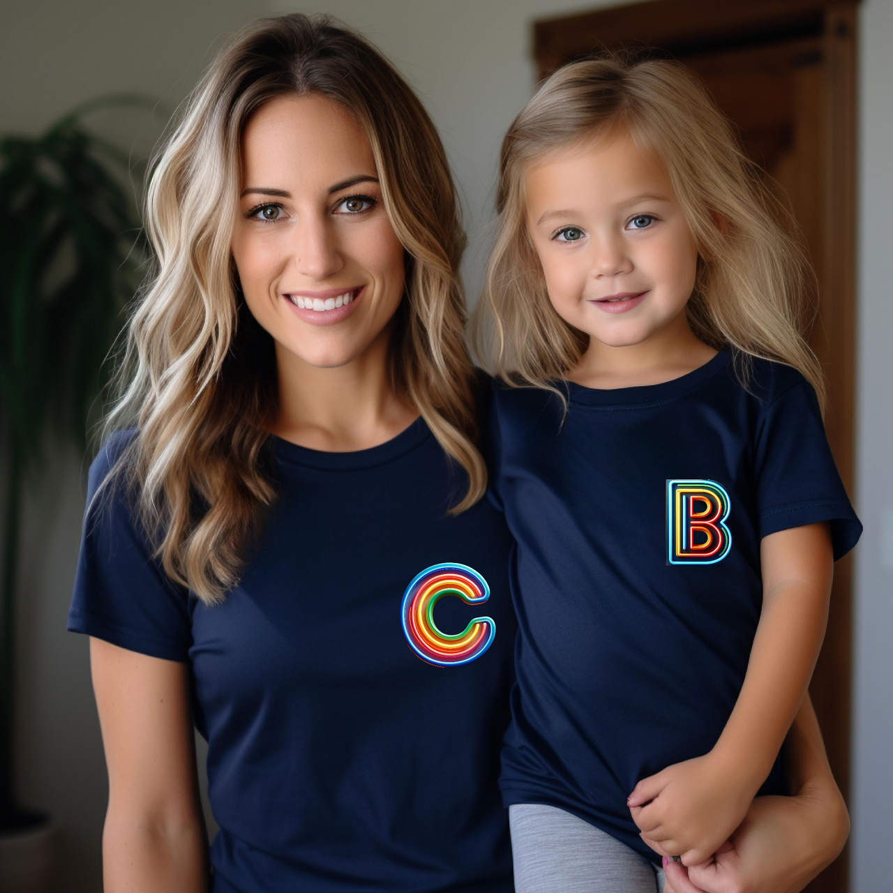 Camiseta Personalizada Inicial Neón