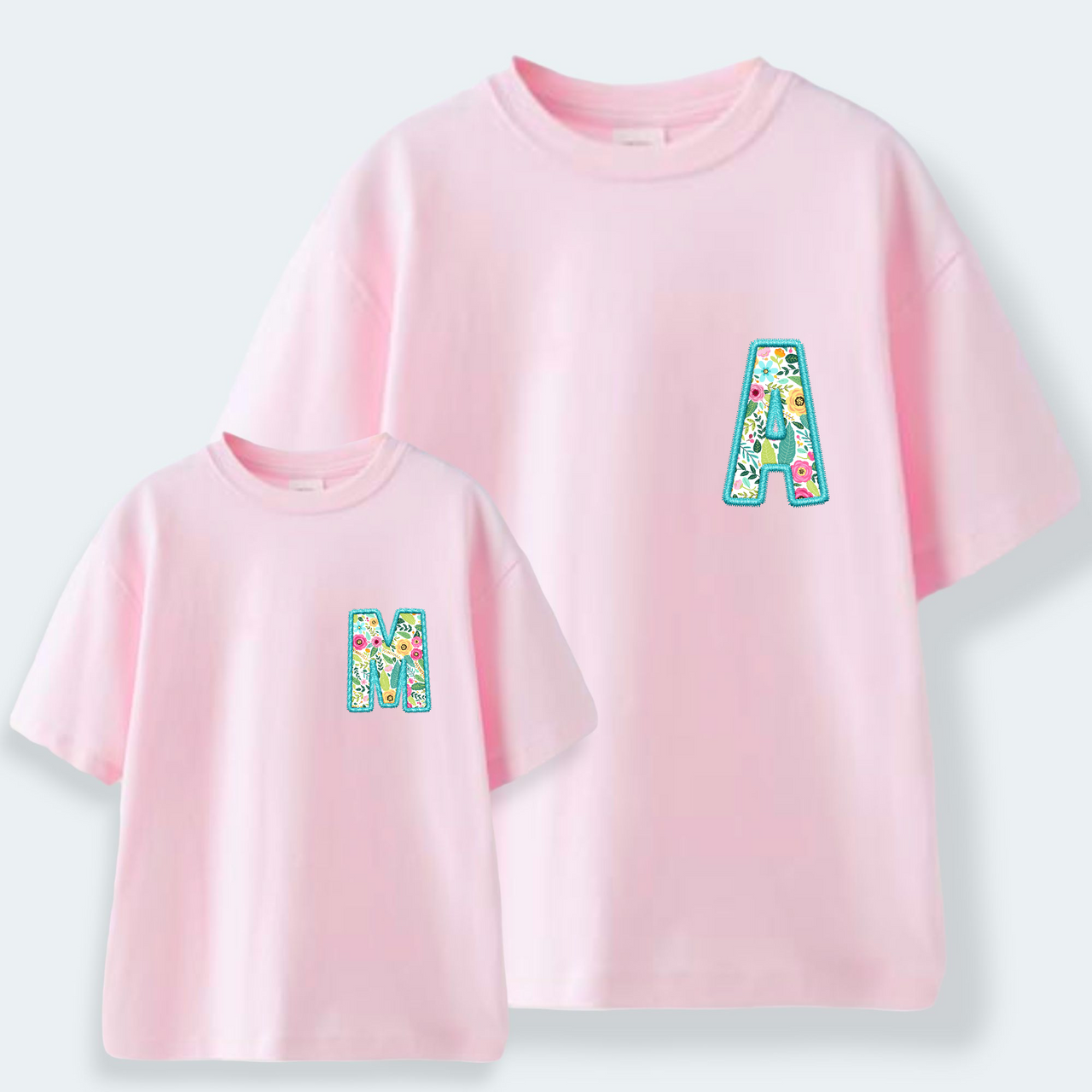 Camiseta Personalizada Inicial Flores