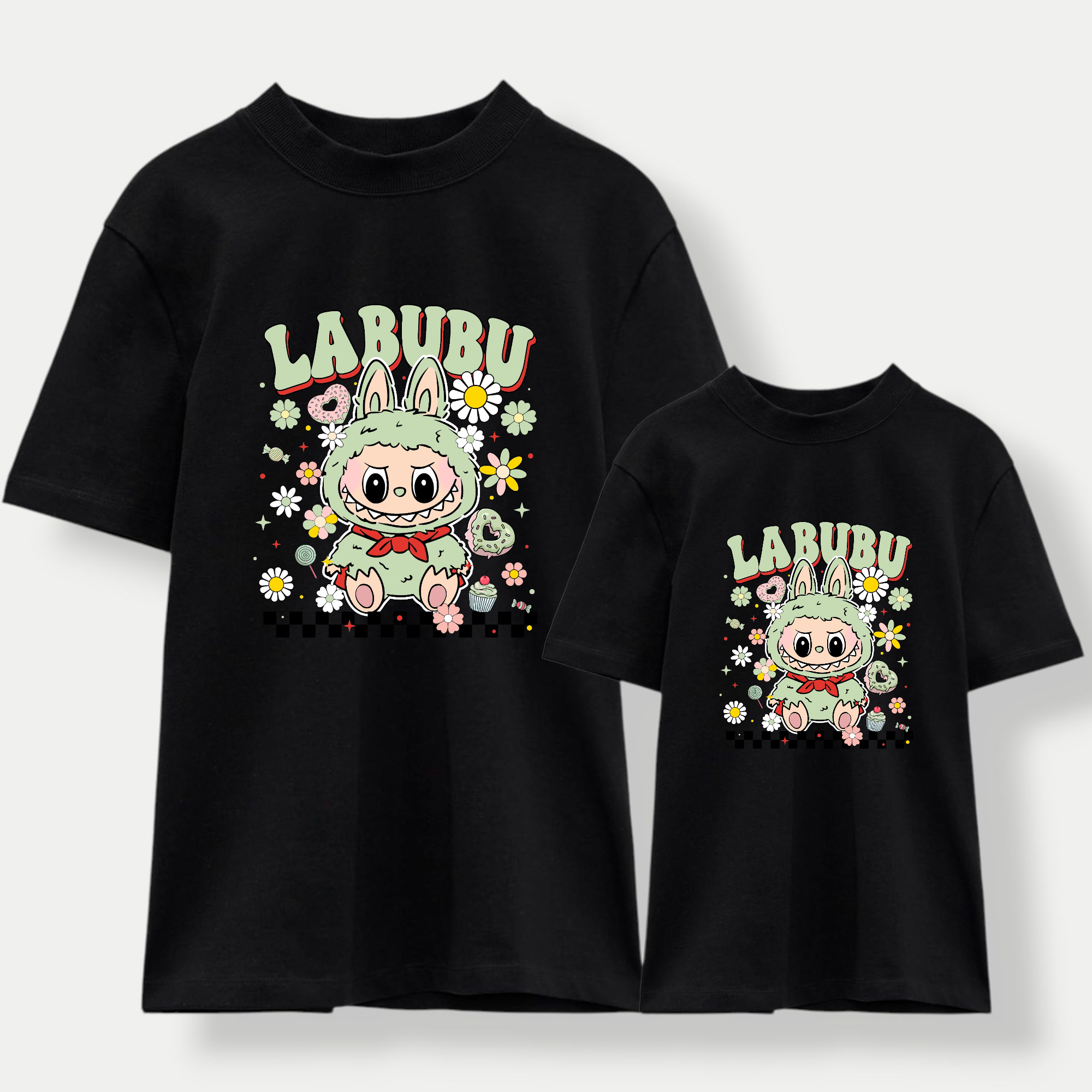 Camiseta Labubu green mix