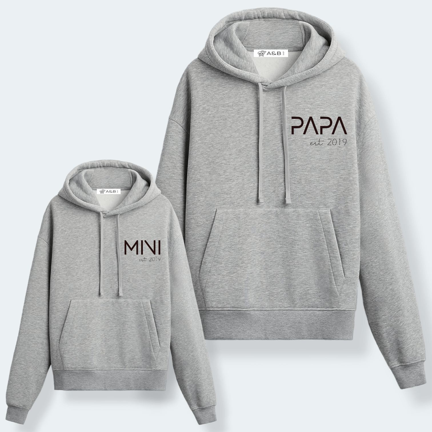 Sudadera Capucha Papa-Mama-Mini Letter