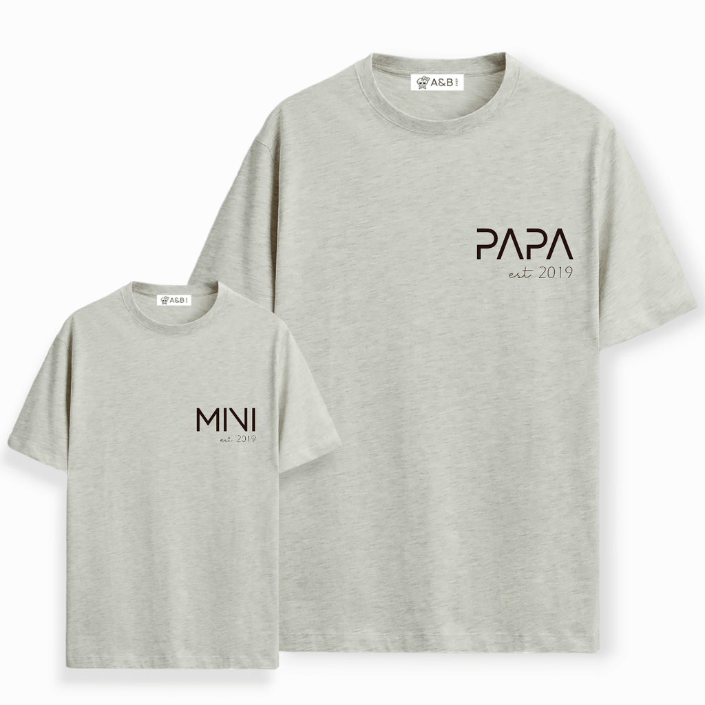 Camiseta Papa-Mama-Mini Letter