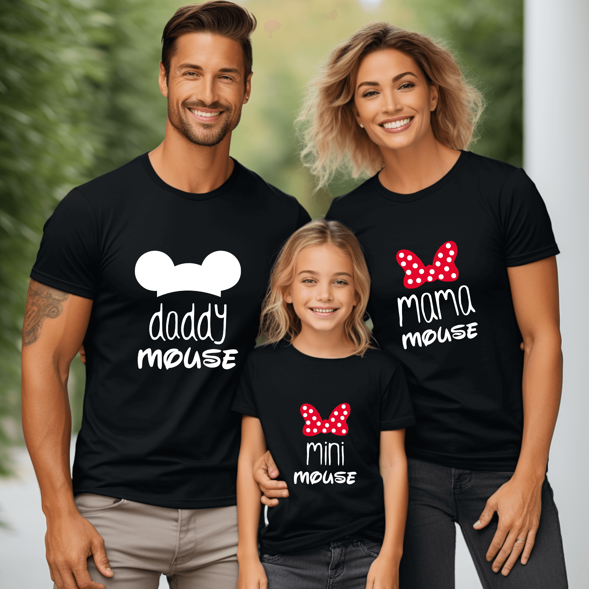 Camiseta Mama-daddy mouse mini mouse