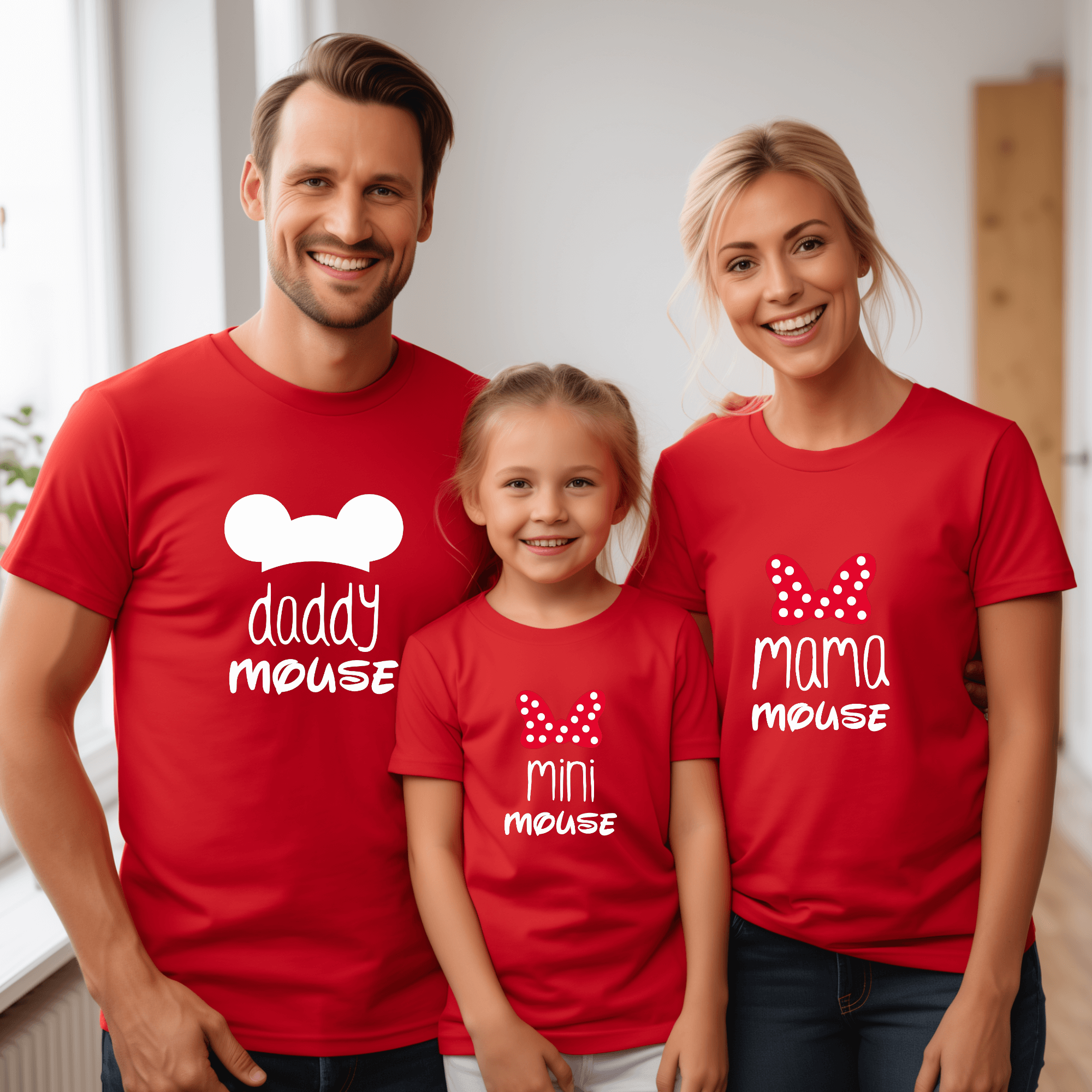 Camiseta Mama-daddy mouse mini mouse