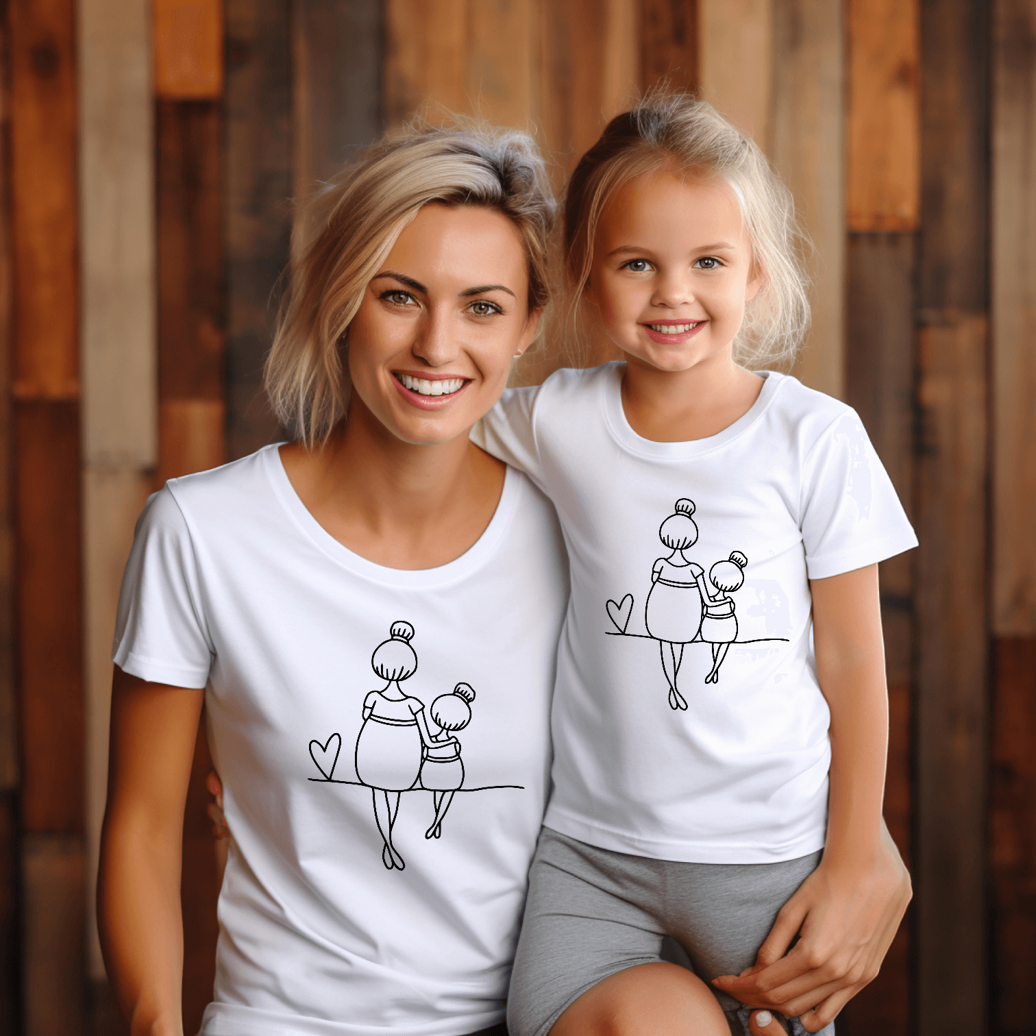 Camiseta mami y niña love