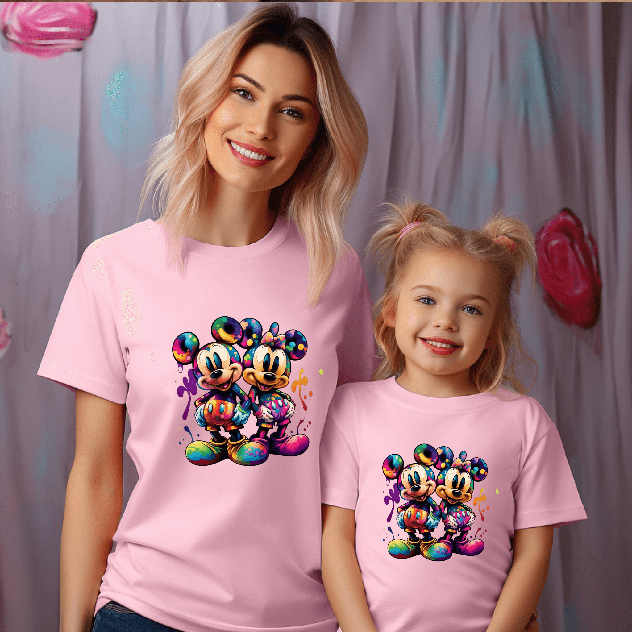 Camiseta Mickey-Minnie Graffiti