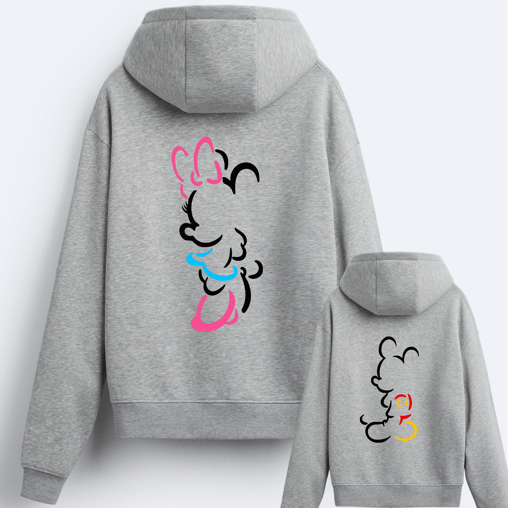 Sudadera Capucha Mickey-Minnie Silueta