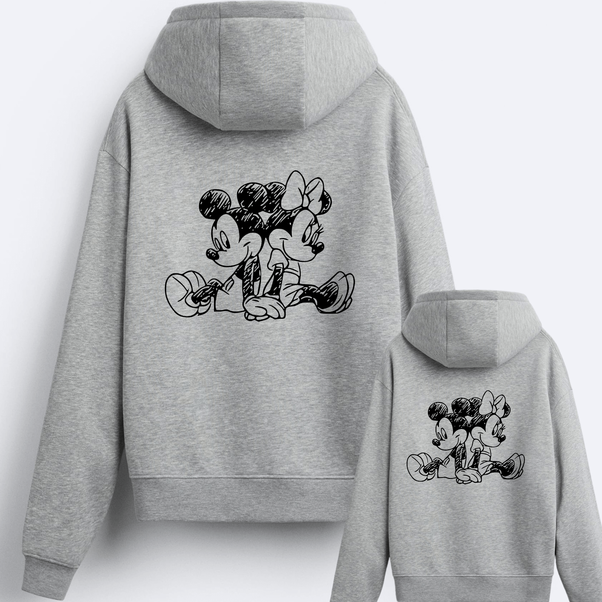 Sudadera Capucha Mickey-Minnie Lápiz Espalda