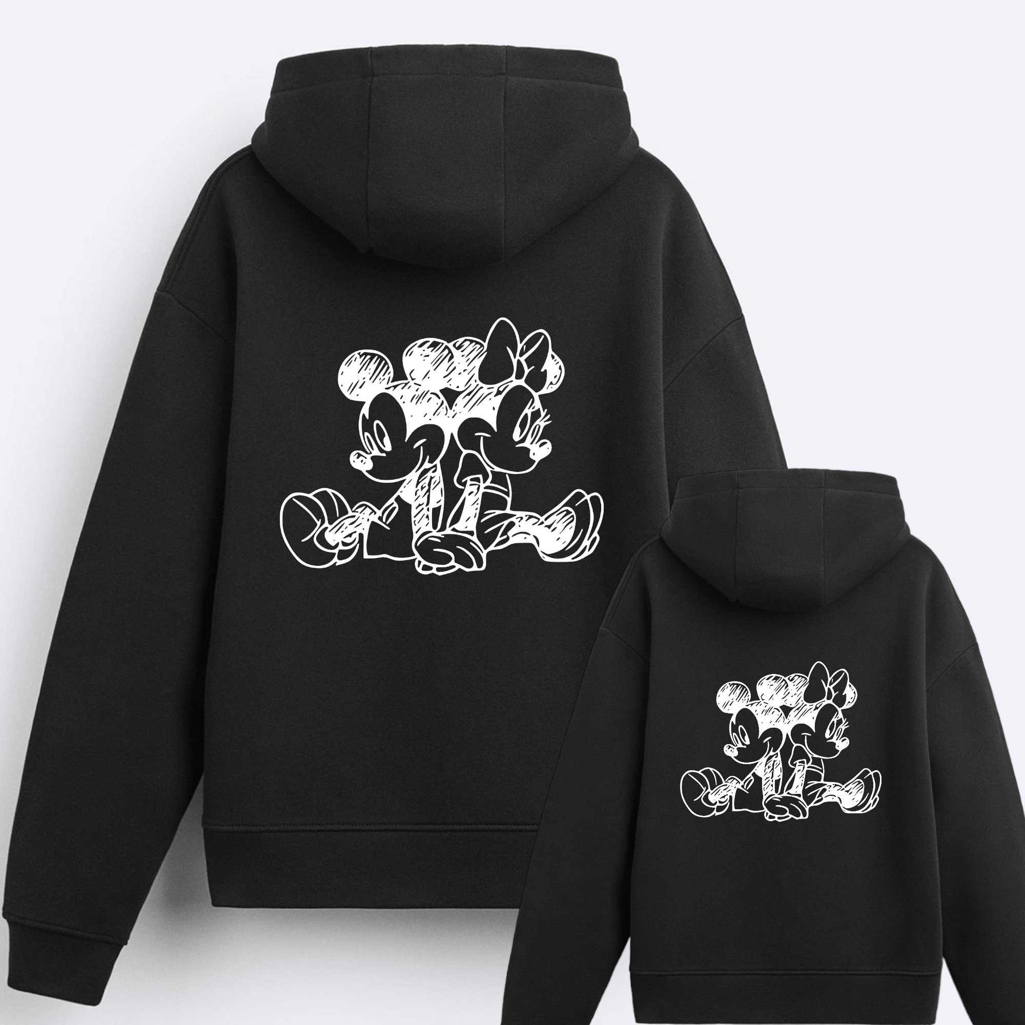 Sudadera Capucha Mickey-Minnie Lápiz Espalda