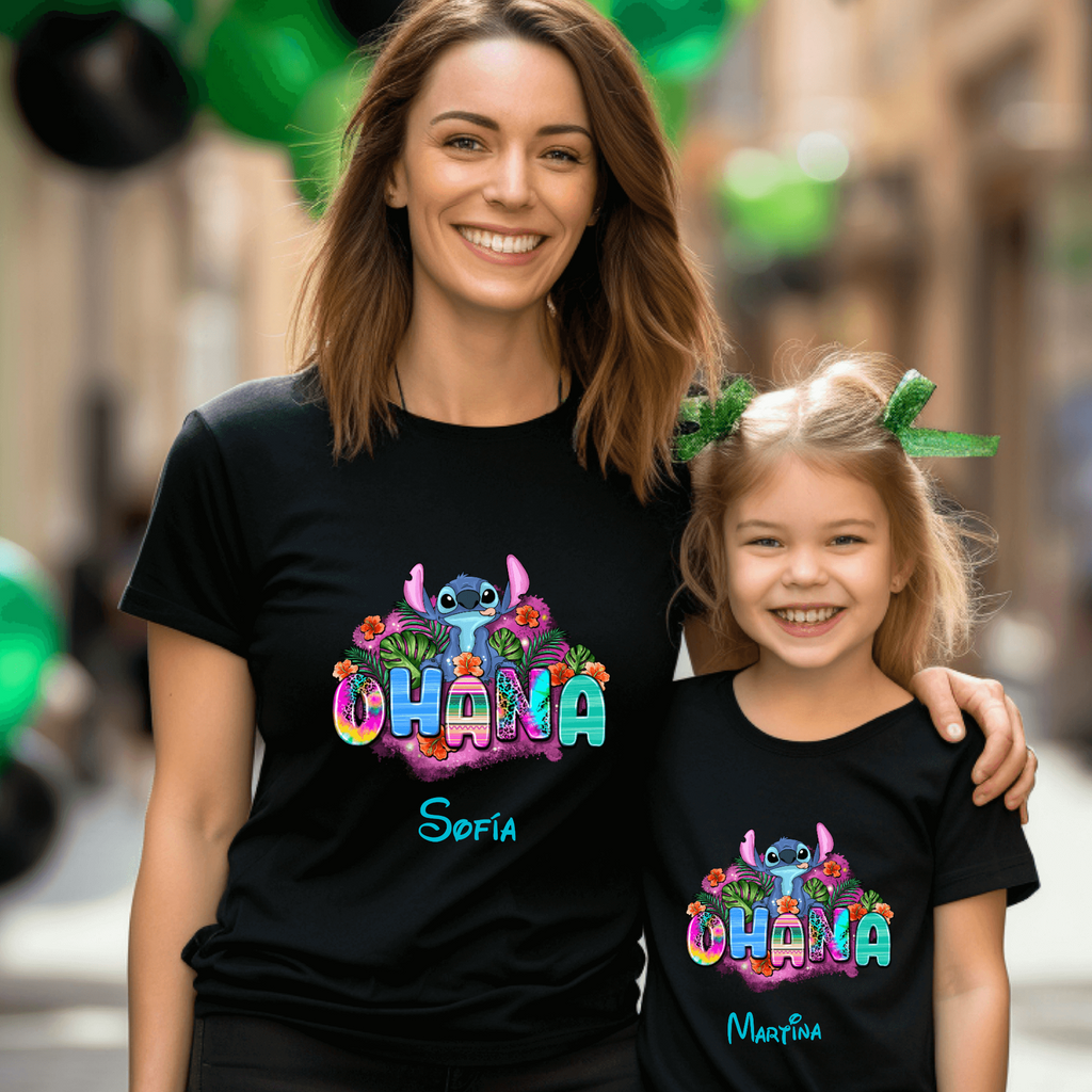 Camiseta Stitch Ohana Personalizada