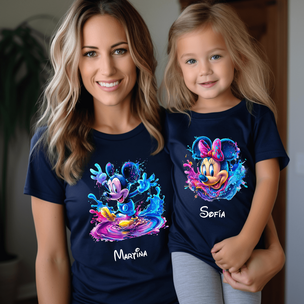 Camiseta Mickey-Minnie Charco Personalizada