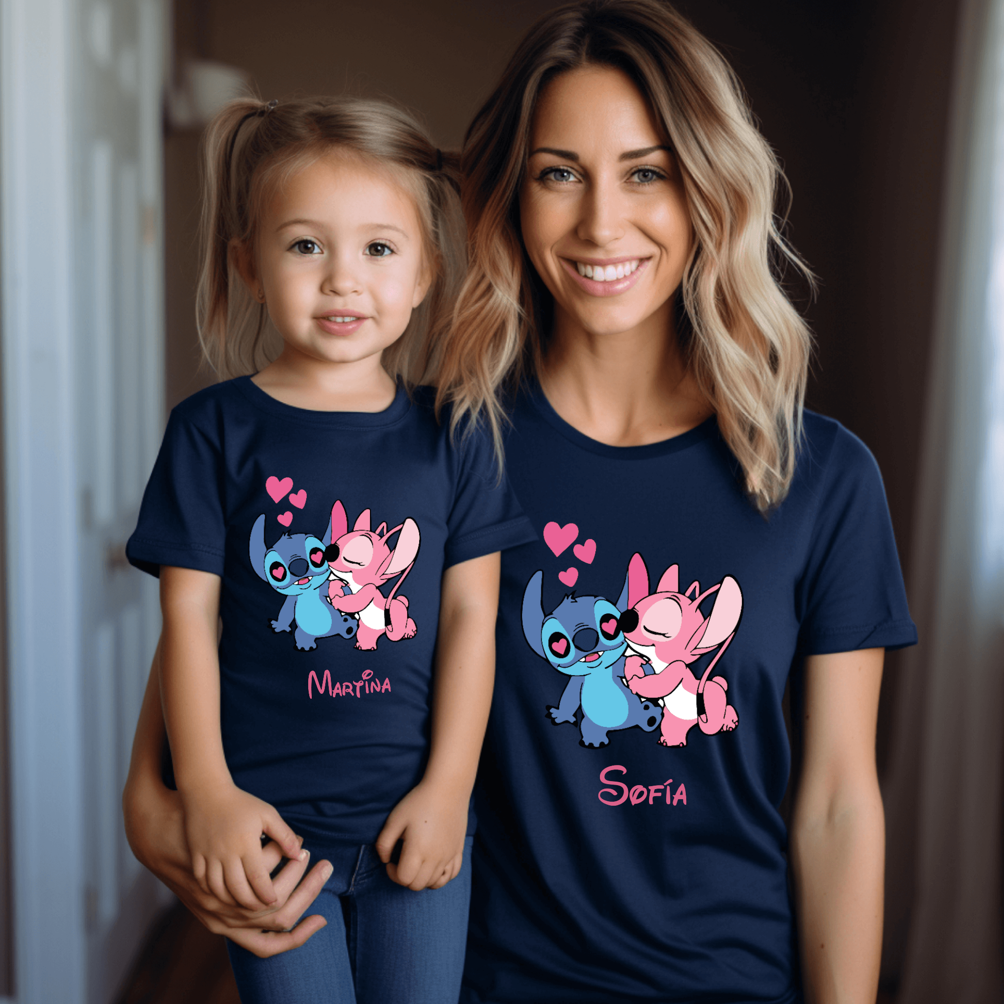 Camiseta Stitch y Ángel Personalizada