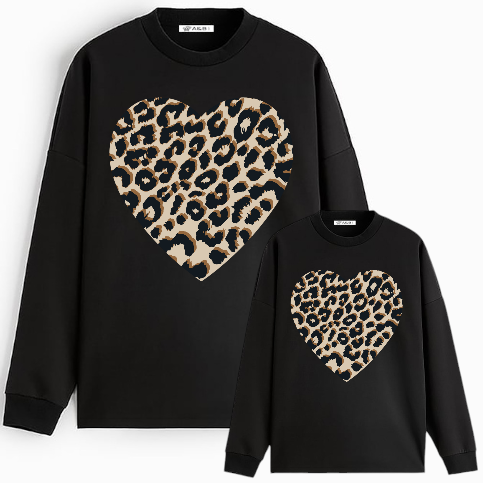 Sudadera leopard cuore print