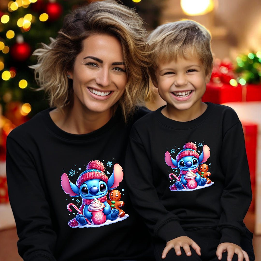 Sudadera Stich pompón navidad