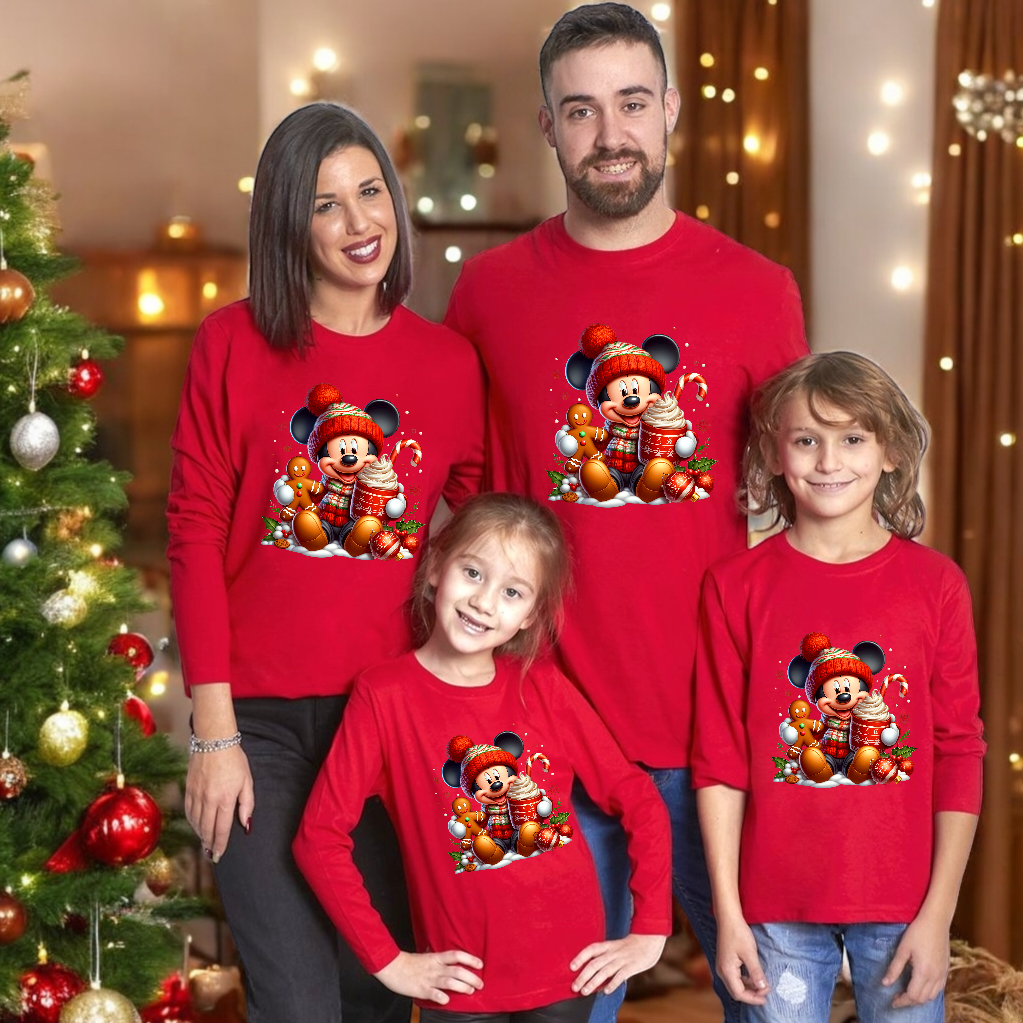 Camiseta Mickey Pompón navidad manga larga