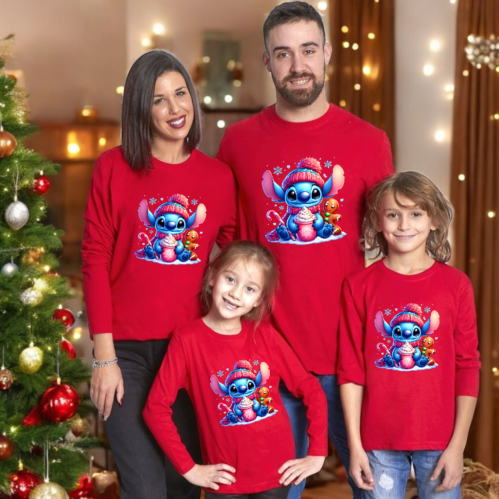 Camiseta Stich Pompón navidad manga larga