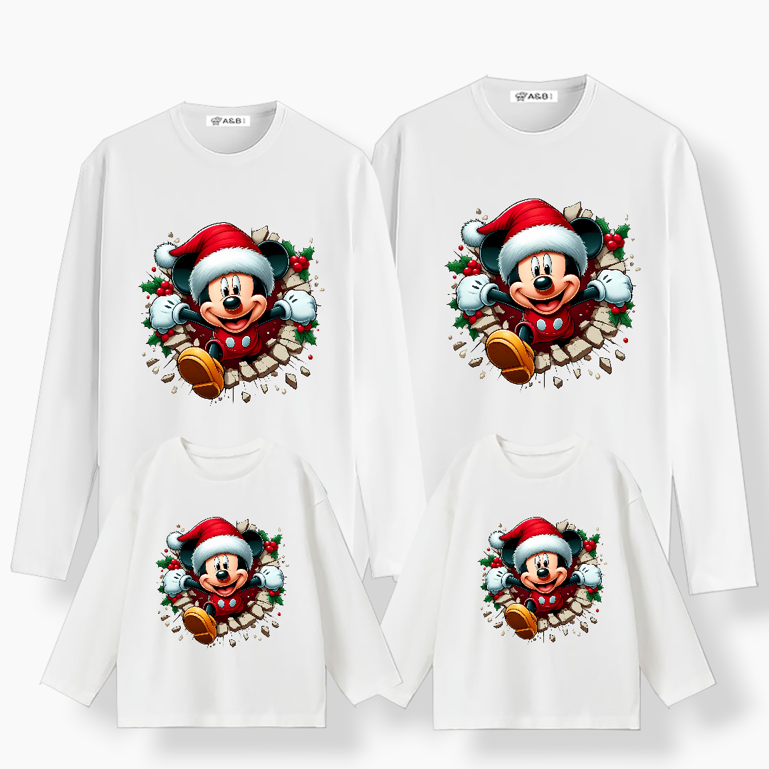 Camiseta Mickey sorpresa navidad manga larga