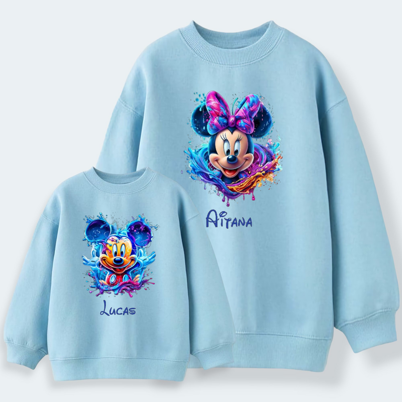 Sudadera Mickey-Minnie Splash Personalizada