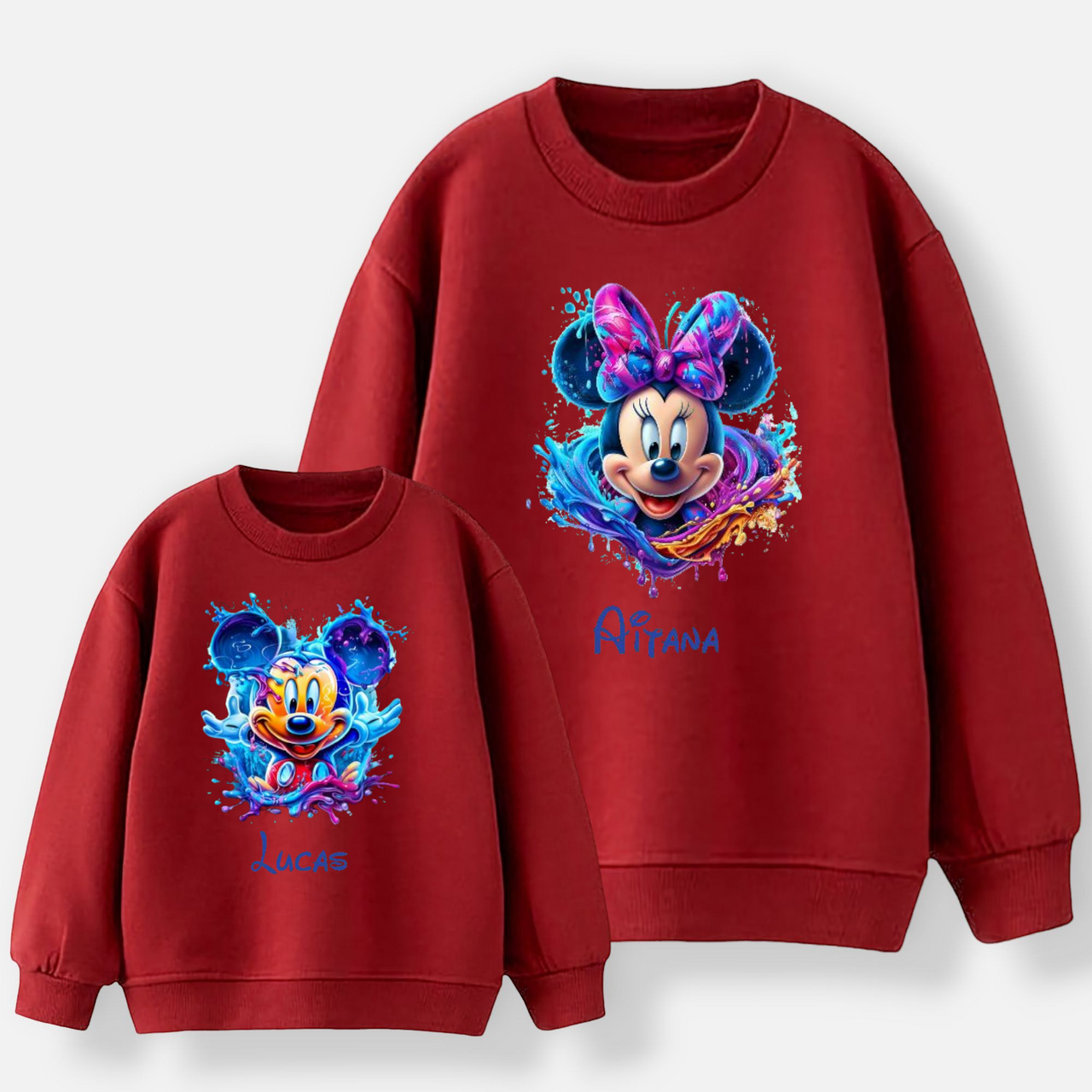 Sudadera Mickey-Minnie Splash Personalizada