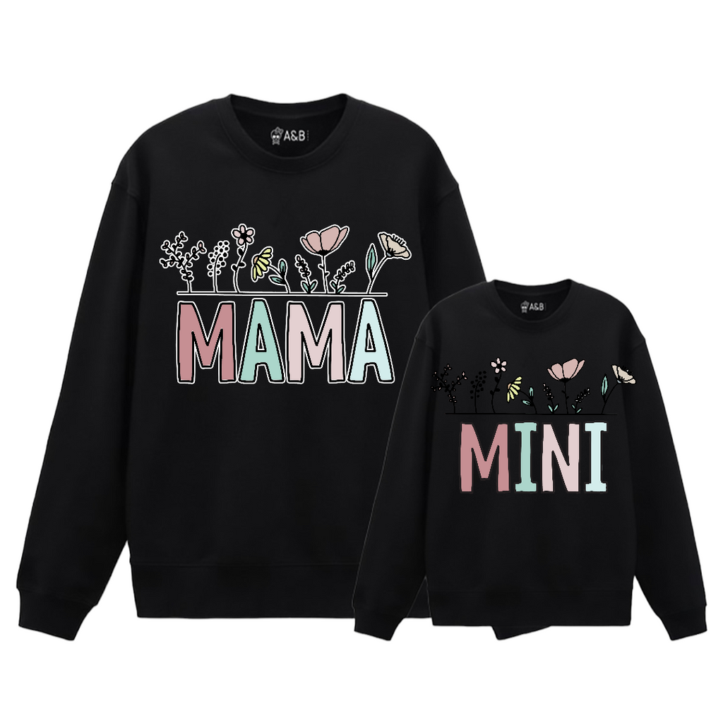 Sudadera Mama-mini romantic flowers