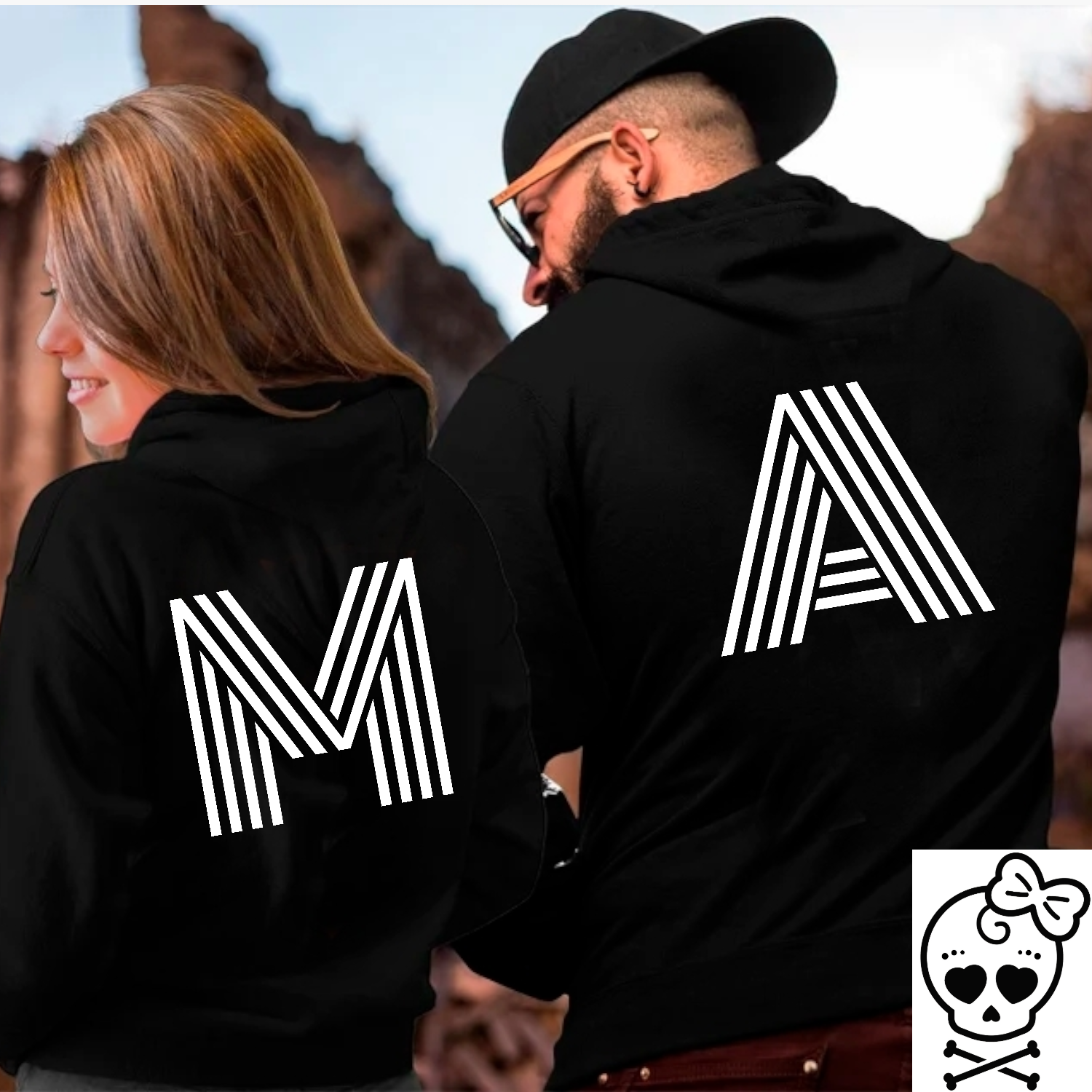 Sudadera Capucha Personalizada Inicial Retro