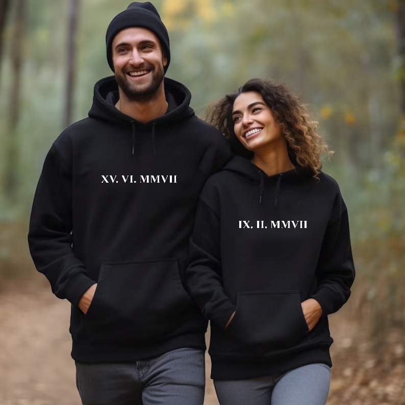 Sudadera Capucha Personalizada Números Romanos