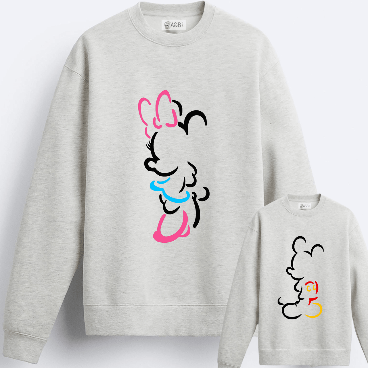 Micky Ropa Silueta Sudadera Mickey-Minnie Silueta. Sudadera igual para toda la familia