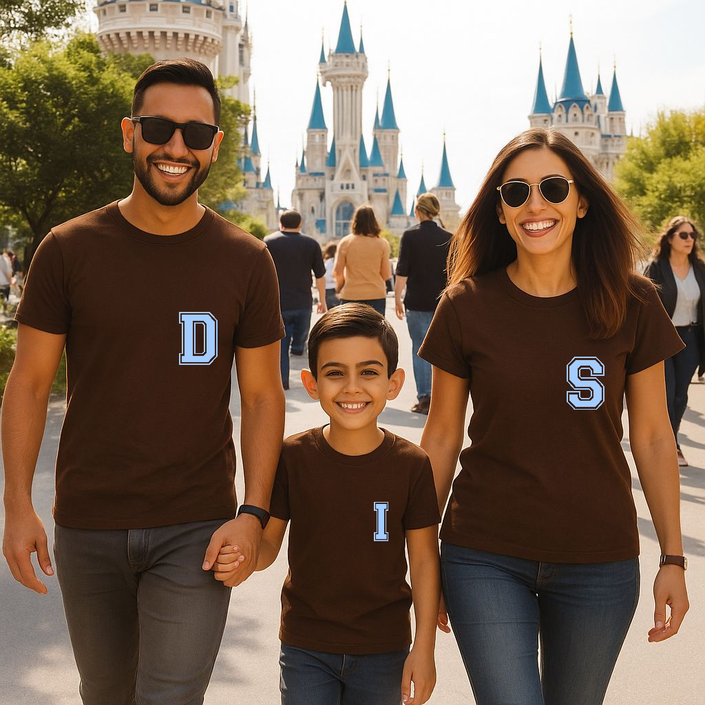 Camiseta Personalizable Inicial Mini Azul Pastel