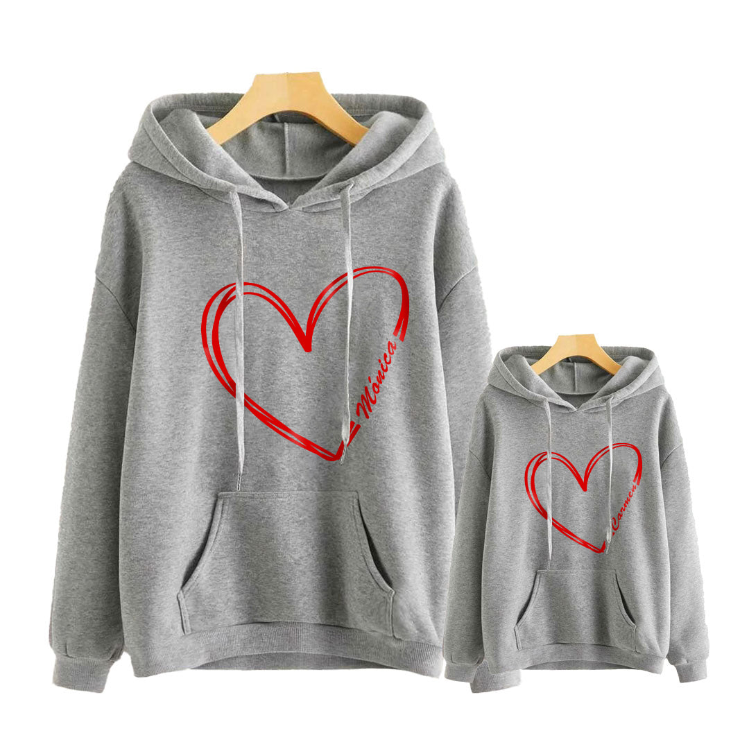 Sudadera capucha Personalizable corazón. Sudaderas personalizadas